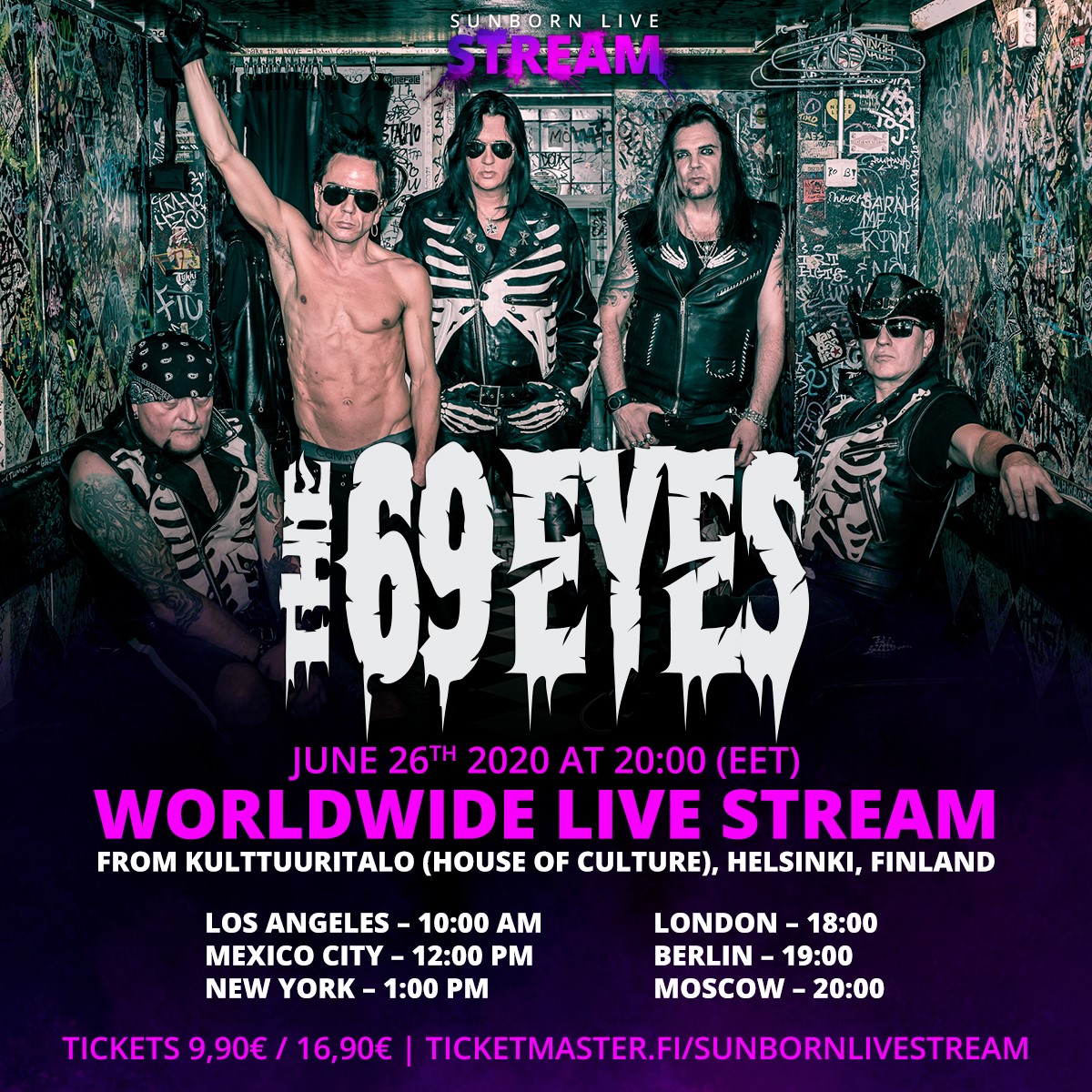 26.6.2020 The 69 Eyes: Worldwide Live Stream @ Kulttuuritalo, Helsinki