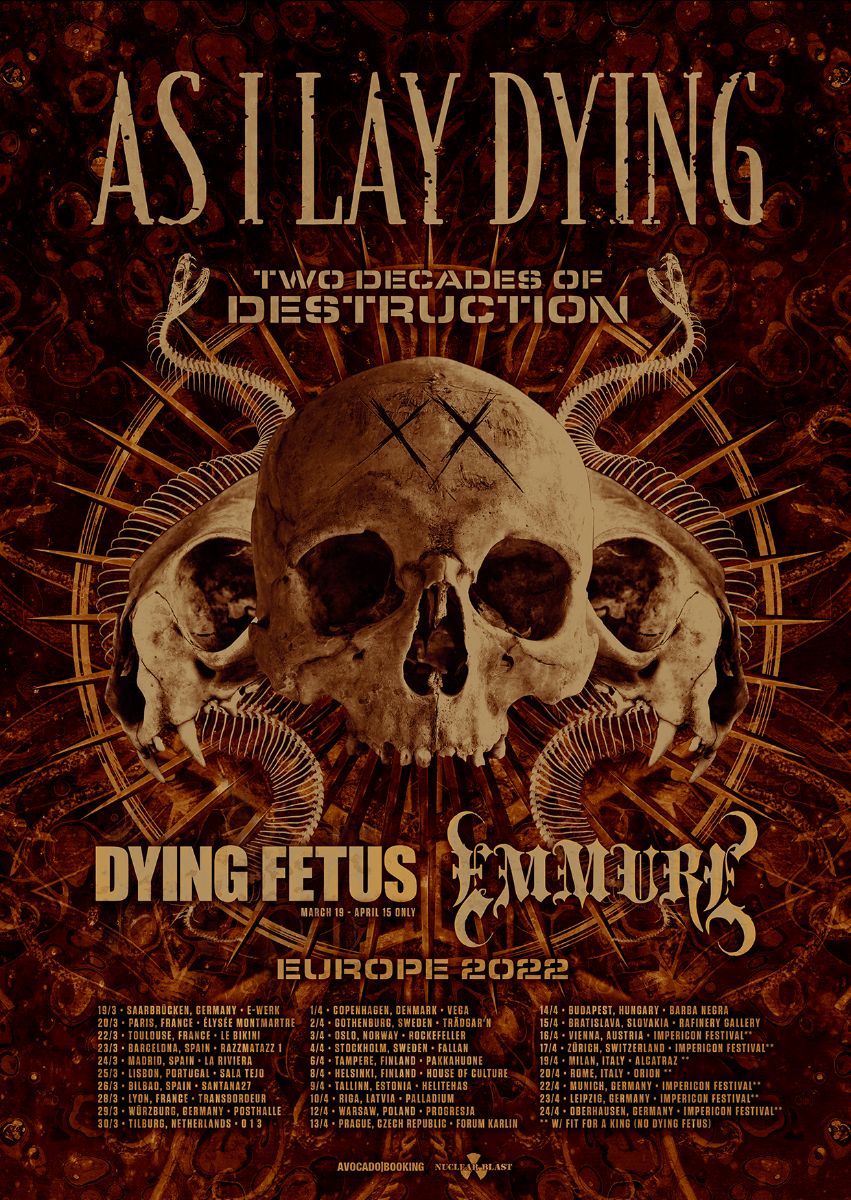 As I Lay Dying Announces “Two Decades Of Destruction” European 2022 ...